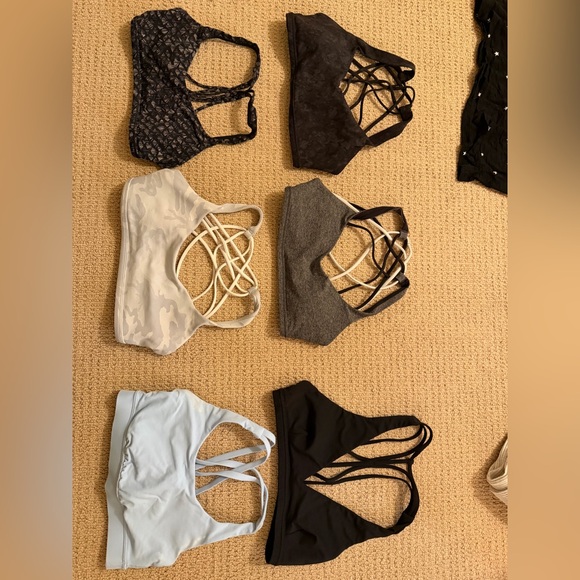 lululemon athletica Sports Bras - Black Gray Cream Blue
